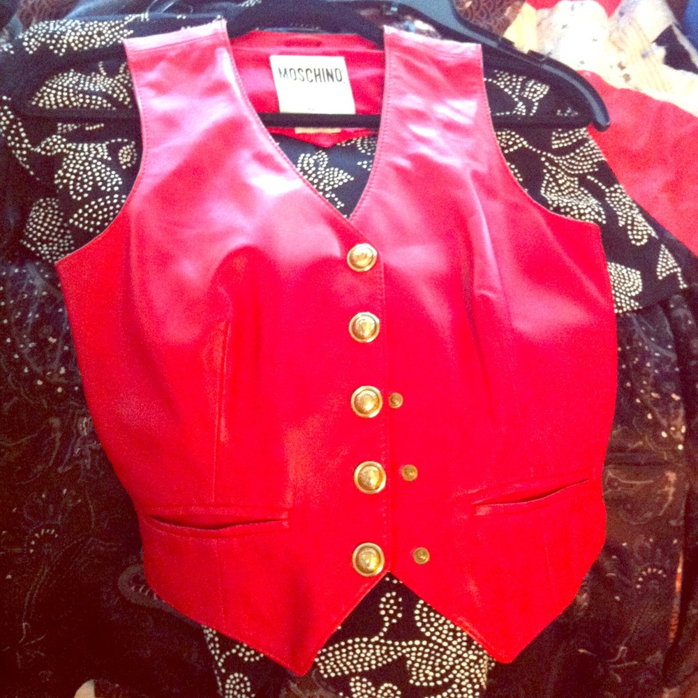 COPY - Moschino Red Leather Vest